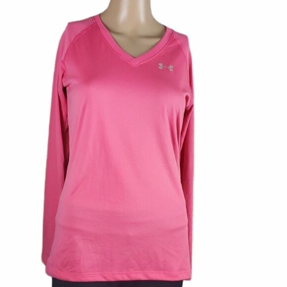 Under Armour Pink Semi Fitted Long Sleeve T-Shirt - Picture 1 of 3